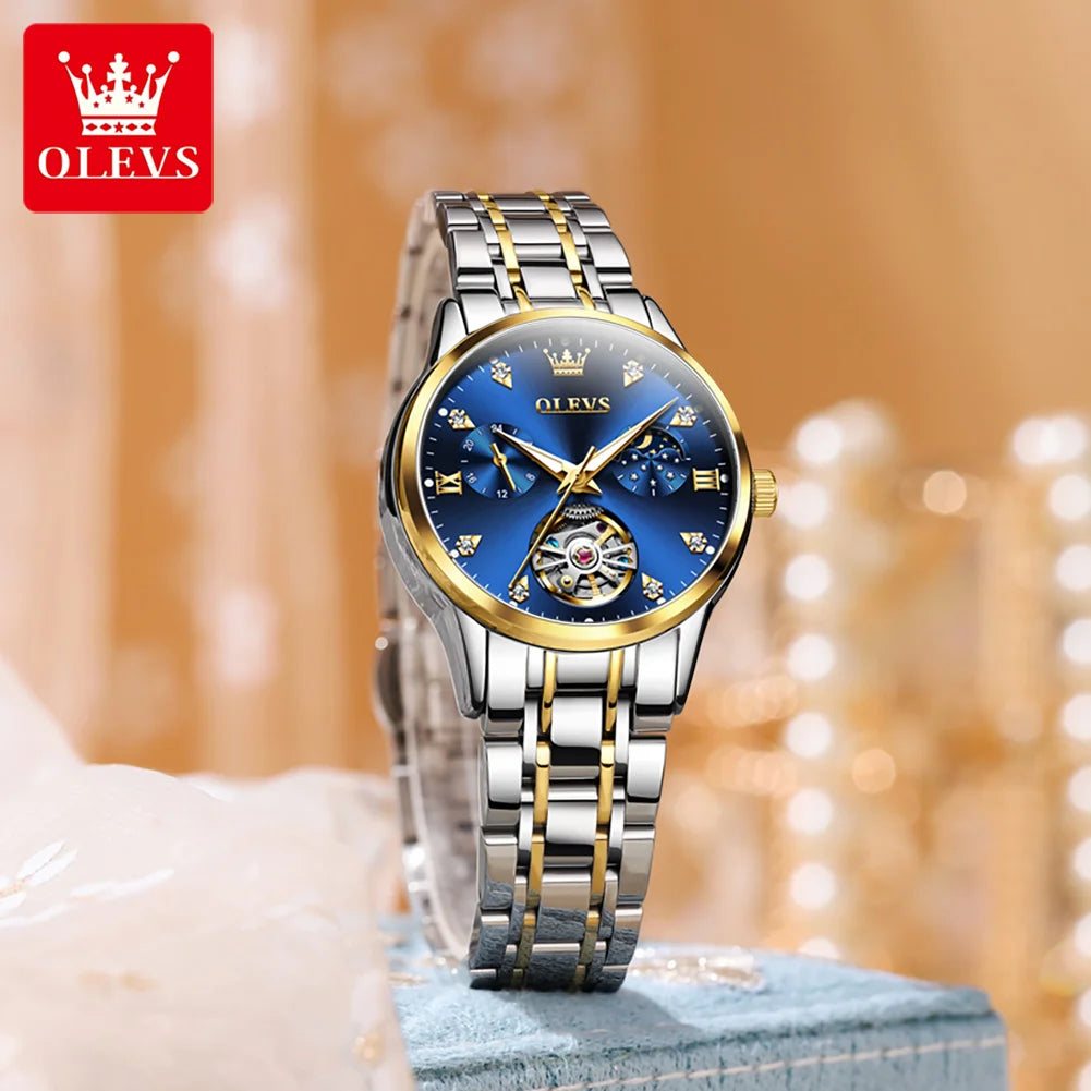 OLEVS Womens Automatic Mechanical Watch Waterproof Stainless Steel - Smarsty