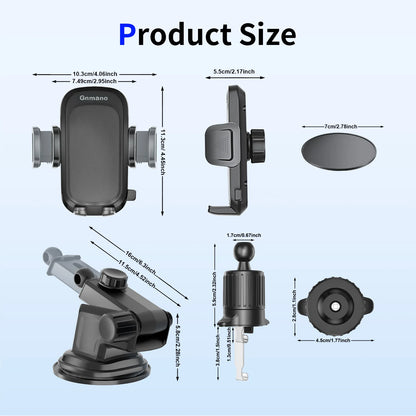Car Phone Holder With Powerful Suction For Dashboard - Smarsty