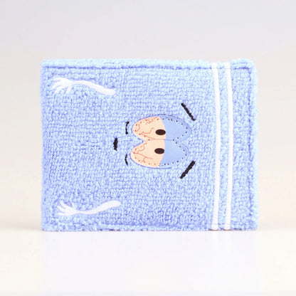Towel cloth embroidered anime fashion wallet, designer personalized ID card holder - Smarsty