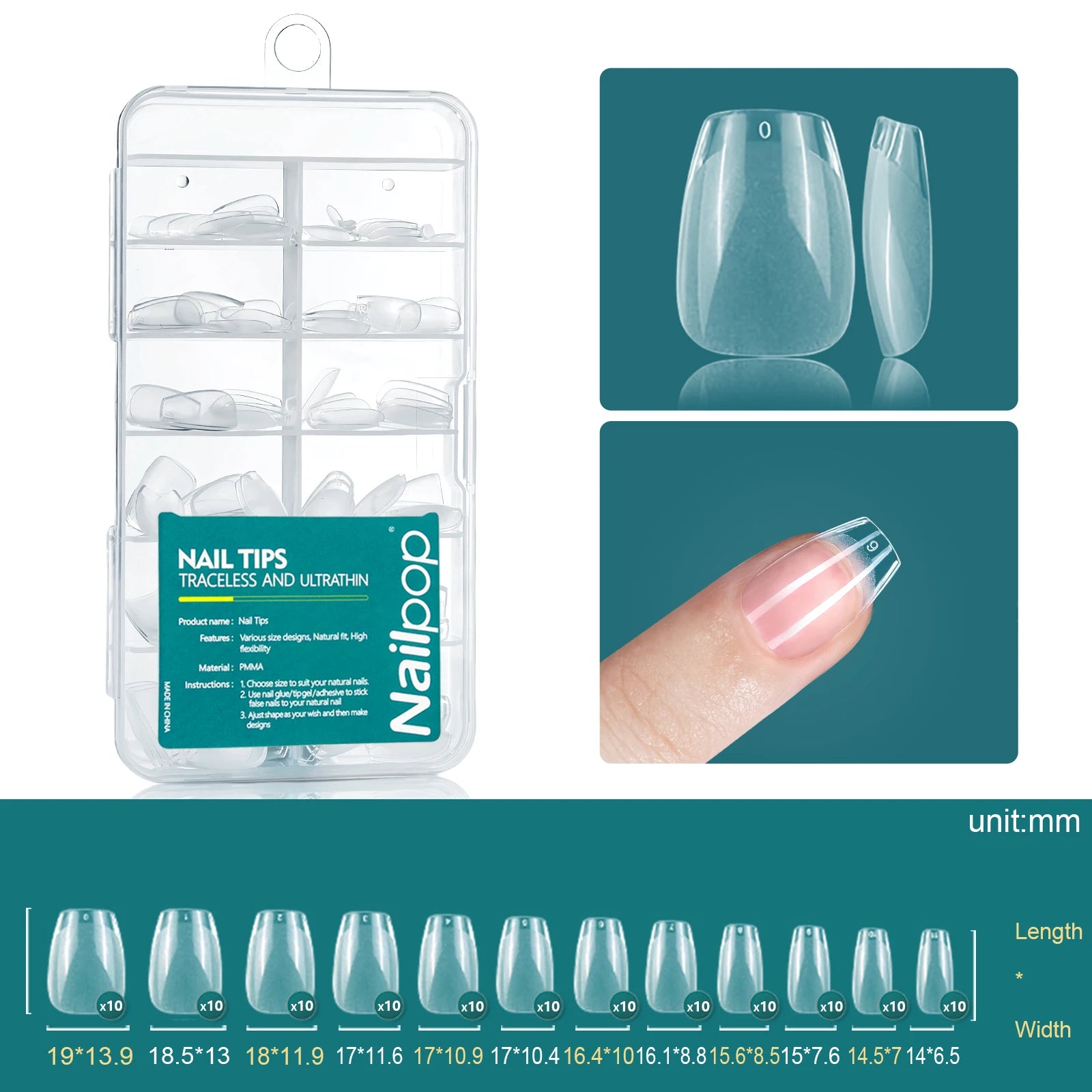 Gel X Nail Tips 120pcs Easy Soak Off Extensions - Smarsty