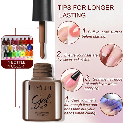LILYCUTE Coffee Series Gel Nail Polish Kit Set - Smarsty