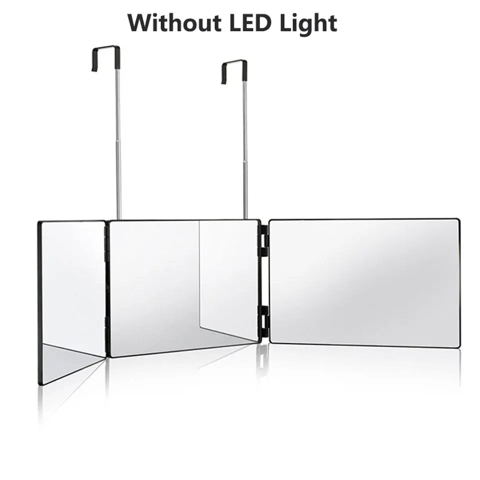 Trifold LED Makeup Mirror with Adjustable Height - Smarsty