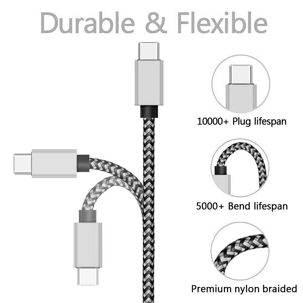 USB Type C Cable 2.4A Fast Charging Nylon Braided - Smarsty