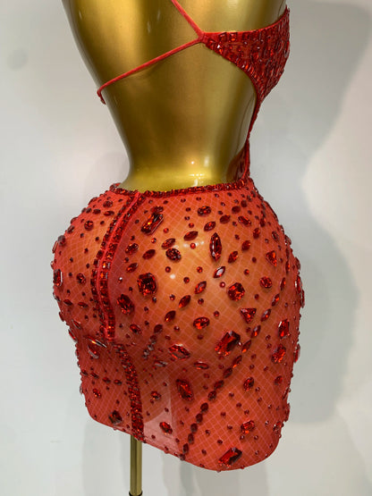 Sexy Sparkly Diamond Backless Short Dress 2025 Women Sleeveless Mesh See Through Evening Birthday Gown Singer Stage Outfit - Smarsty