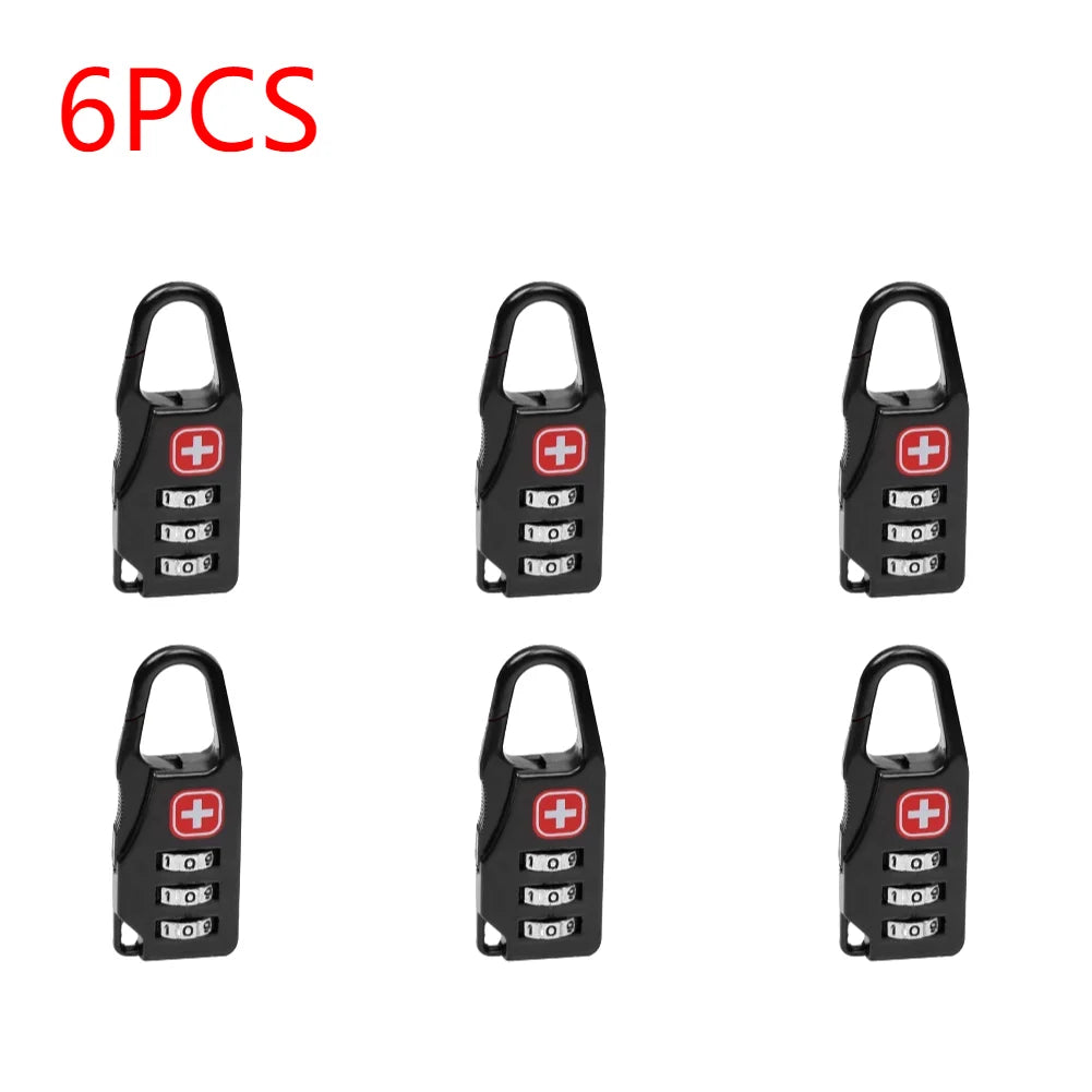 Outdoor Backpack Handbag Zipper Lock Anti Theft Portable Mini Combination Code Number Lock for Travel Backpack Accessories