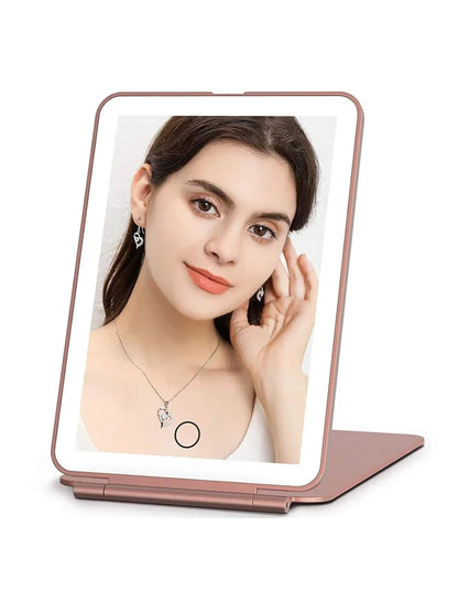 LED Foldable Travel Makeup Mirror with Rechargeable Light - Smarsty
