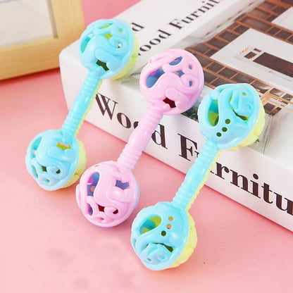 3Pcs Double-Headed Hand Rattle Children's Party Toys To Appease The Baby Small Toy Rattle Toy Baby Shower Hand Holding Bell Gift by Smarsty