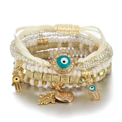 Bohemian Evil Eye Bracelet Set for Women - Smarsty