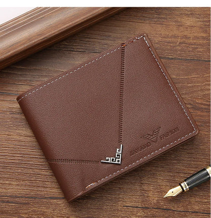 Men's Slim Money Clip Wallet Credit Card ID Holder Casual Male Leather Short Multi Card Holder Purses Business Man Bifold Wallet