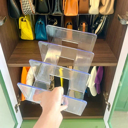 Handbag Storage Organizer Rack Wardrobe Divider Shelf Bag Storage Rack Transparent Purse Handbag Divider Shelf Bags Display Rack by Smarsty