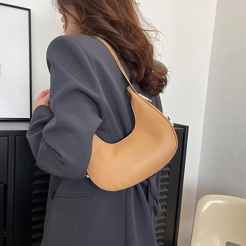 PU Leather Underarm Bag For Women Clutch Shoulder Tote - Smarsty