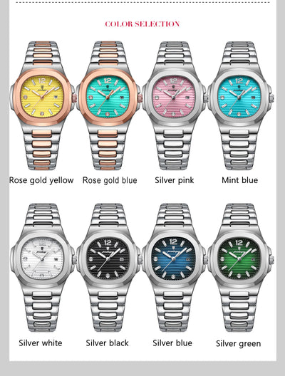 POEDAGAR Luxury Square Watch For Woman Luminous Waterproof Date Ladies Watch Elegant Women's Quartz Watches Simple Female Clock - Smarsty