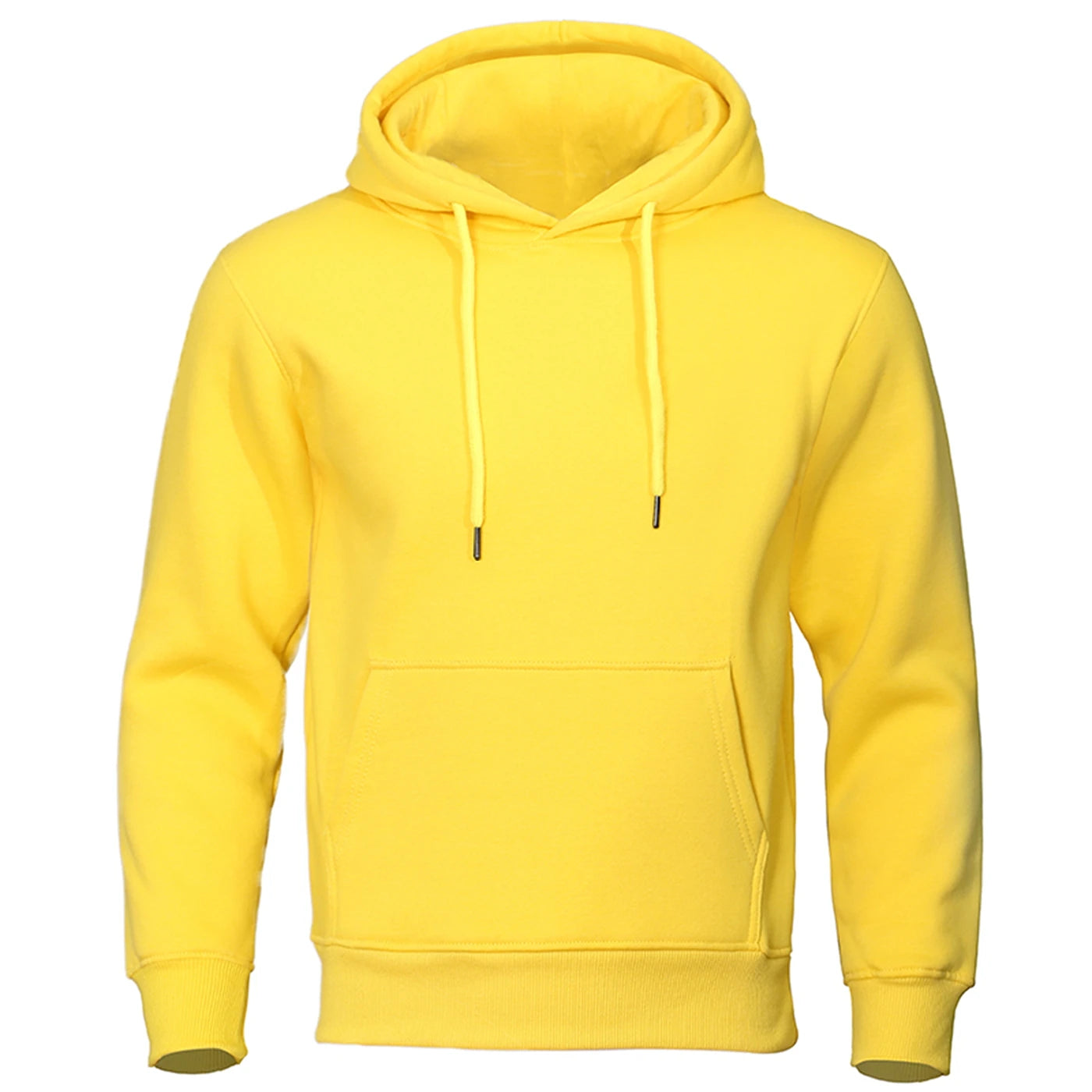 Autumn Winter Men Fleece Warm Mens Sweatshirt Casual Solid Color Streetwear Pullovers Sport School Fashion Hot Sale Hoodies - Smarsty