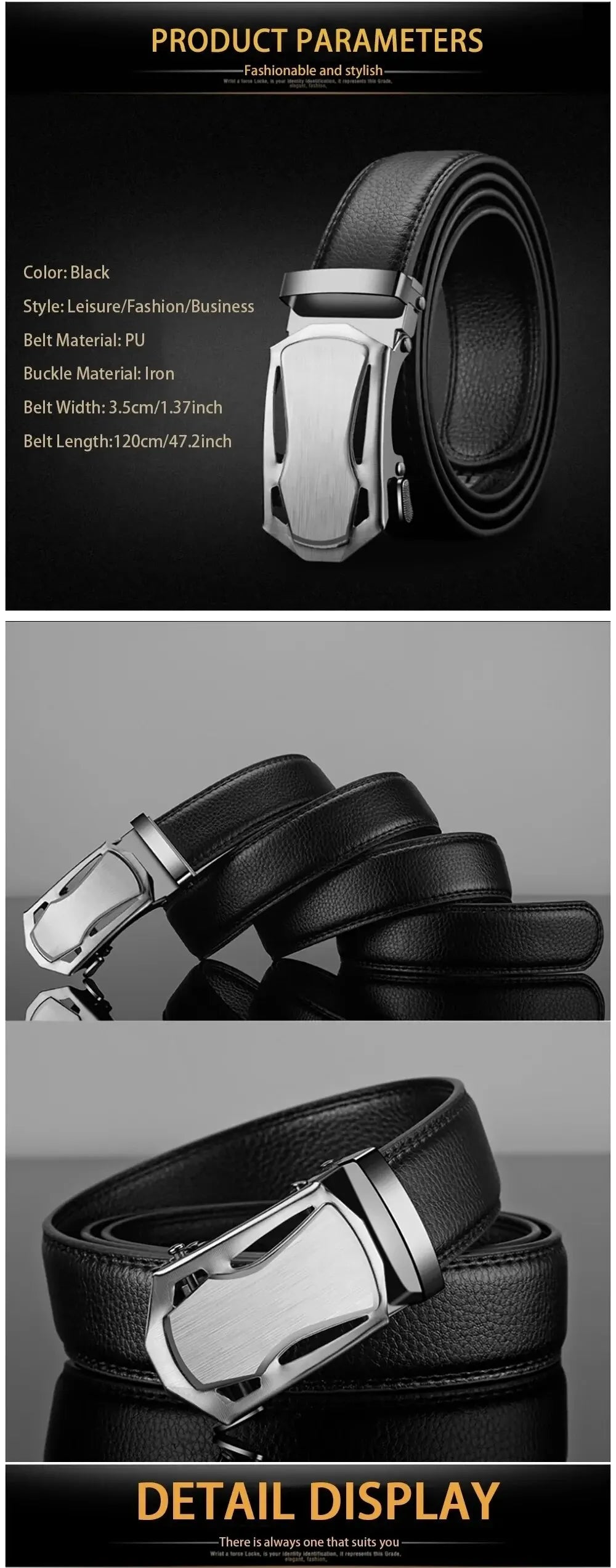 Luxury Men's PU Leather Belt Soft Comfortable Fit - Smarsty