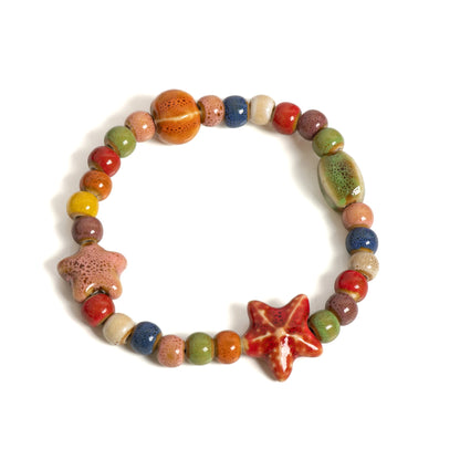 Handmade Colorful Ceramic Beaded Bracelet for Women - Smarsty