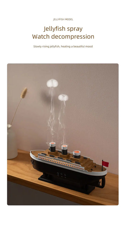Ship Train Shape Ultrasonic Humidifier With Colorful Lights - Smarsty