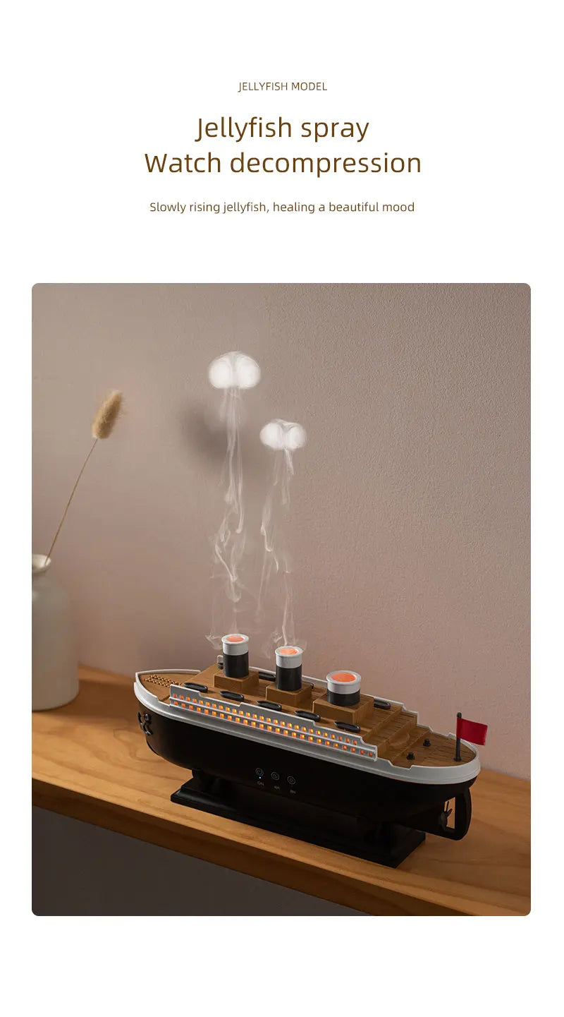 Ship Train Shape Ultrasonic Humidifier With Colorful Lights - Smarsty