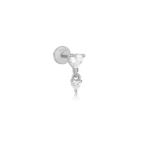 925 Sterling Silver Lotus Tassel Zircon Stud Earrings - Smarsty