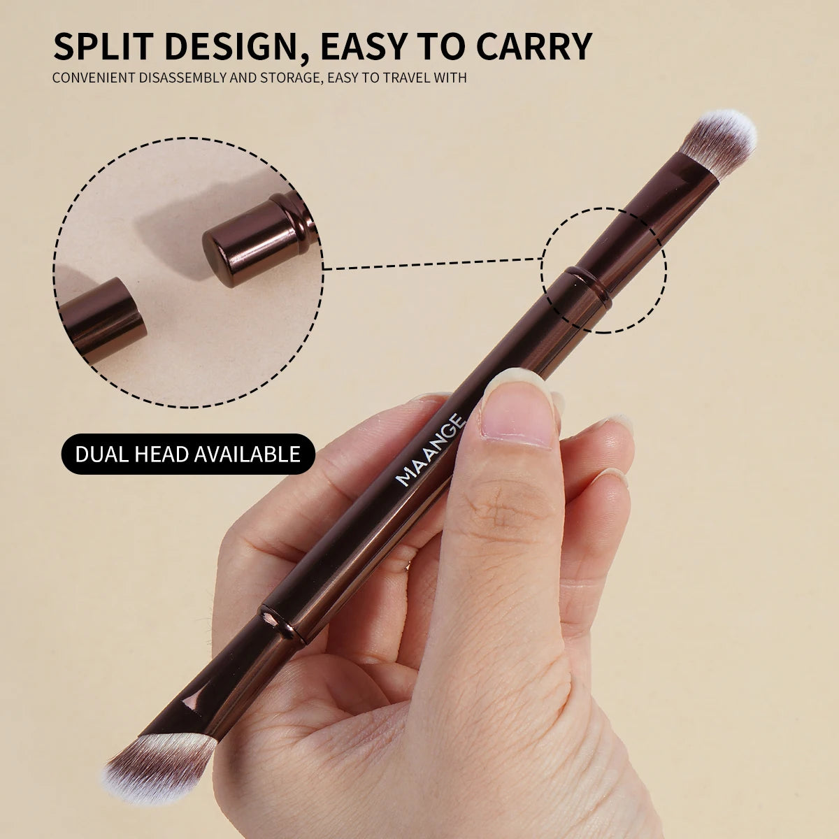 MAANGE Double Ended Makeup Brush Set for Travel and Contour - Smarsty