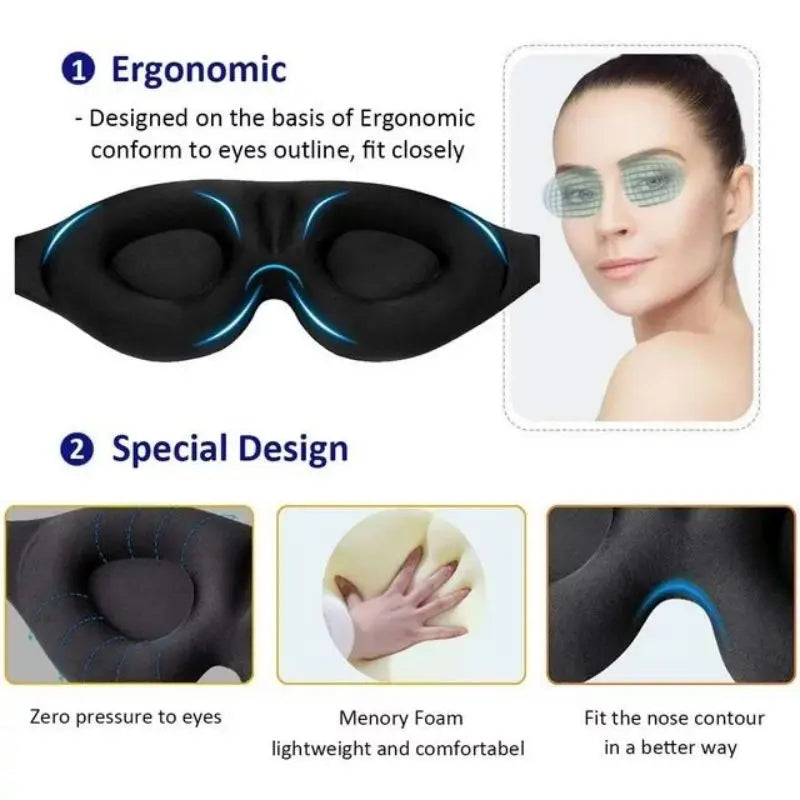 3D Adjustable Eye Mask for Comfortable Light Blocking - Smarsty