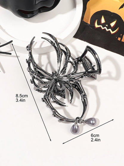 Gothic Spider Pearl Metal Hair Claw Clip Strong Hold - Smarsty