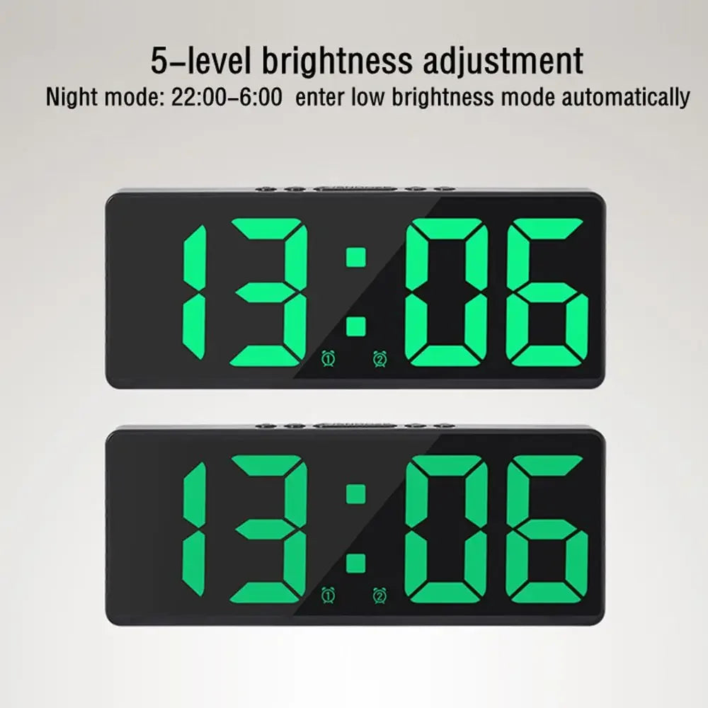 Large Number LED Alarm Clock with Color Nightlight - Smarsty