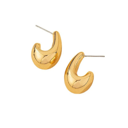 Vintage Chunky Dome Drop Earrings Gold Plated Stainless - Smarsty