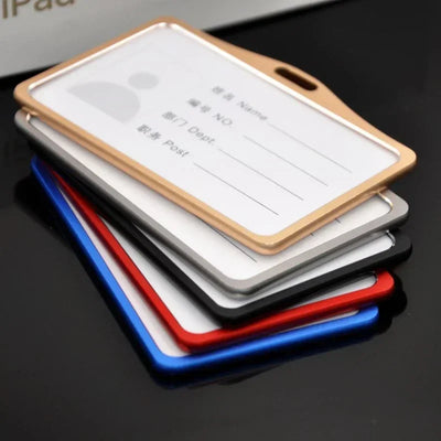 Employee Aluminium Alloy Plastic Credit Card  ID Card Cover Case Work Identity Badge Card Cover Bag Women Men Work Card Holders - Smarsty