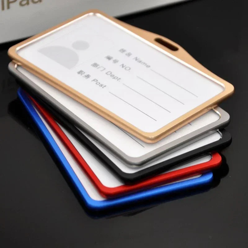 Employee Aluminium Alloy Plastic Credit Card  ID Card Cover Case Work Identity Badge Card Cover Bag Women Men Work Card Holders