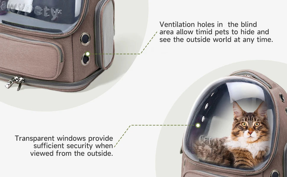 Transparent Folding Pet Carrier Backpack for Travel - Smarsty