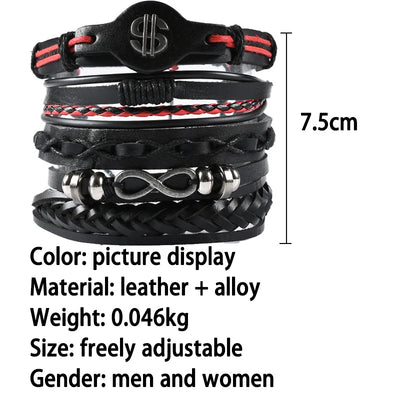 Viking Leather Bracelet For Men Adjustable Skull Design - Smarsty