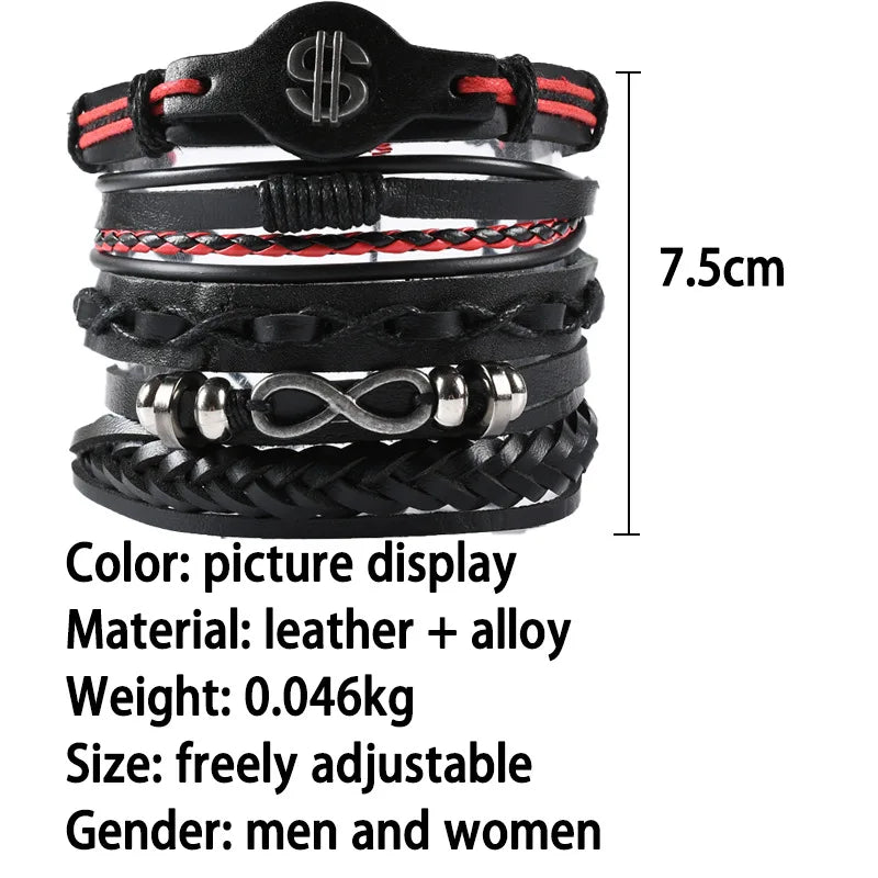 Viking Leather Bracelet For Men Adjustable Skull Design - Smarsty