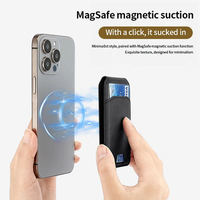 MagSafe Leather Wallet Case for iPhone Card Holder - Smarsty