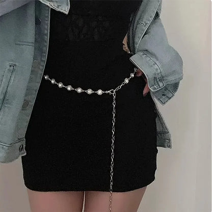 Metal Chatelaine Belt Thin Fashion Chain Accessory - Smarsty