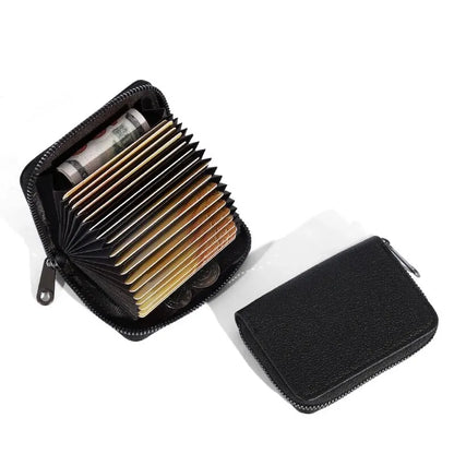 20 Detents Cards Holders PU Business Bank Credit Bus ID Card Holder Cover Coin Pouch Anti Demagnetization Wallets Bag Organizer