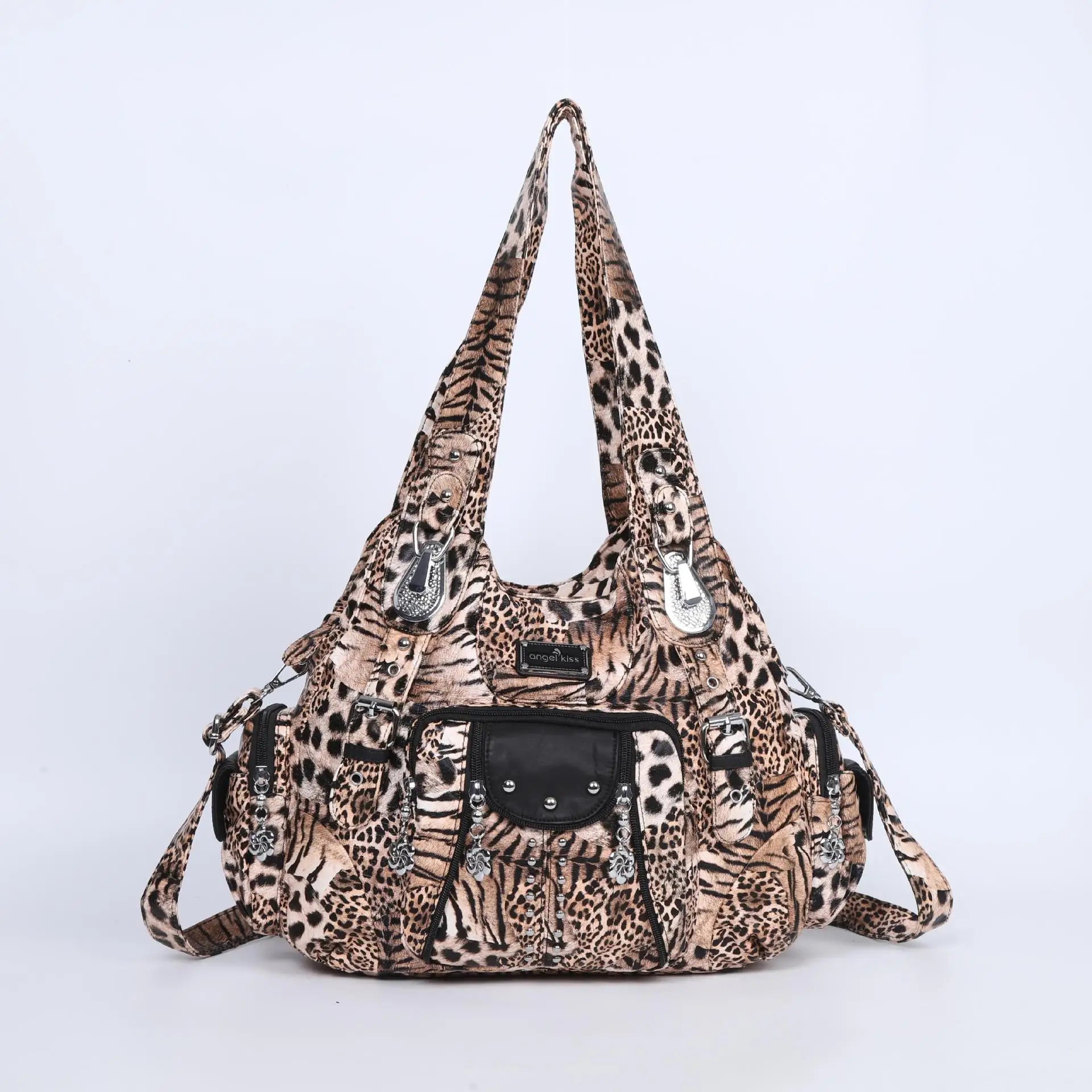 Angelkiss PU Leather Women Shoulder Bag Zipper Closure - Smarsty