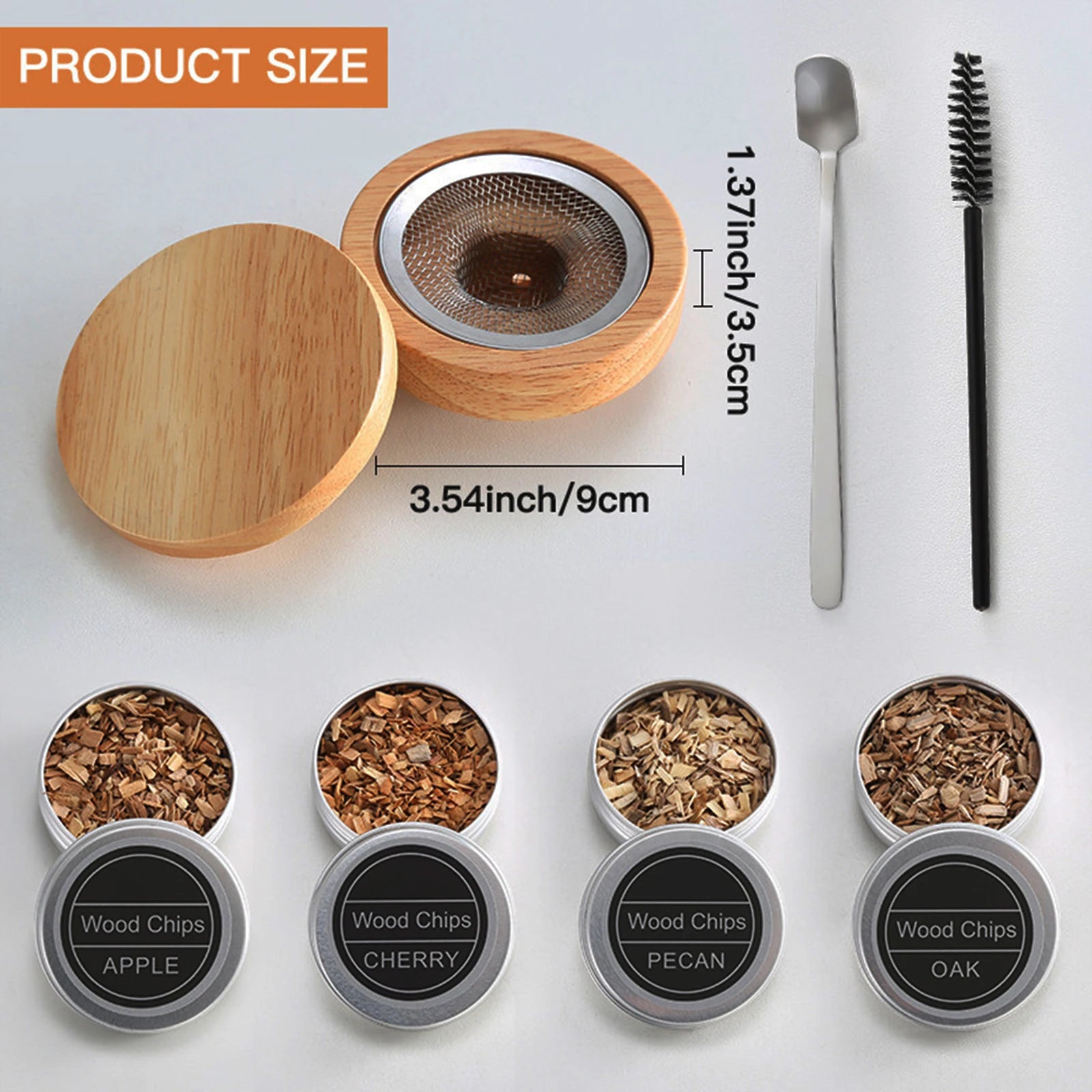 Glass Top Smoker Cocktail Smoker Kit With 4PCS Wood Chips Bartender Accessories For Whiskey Drinks Smoking Gift Kit for Men - Smarsty