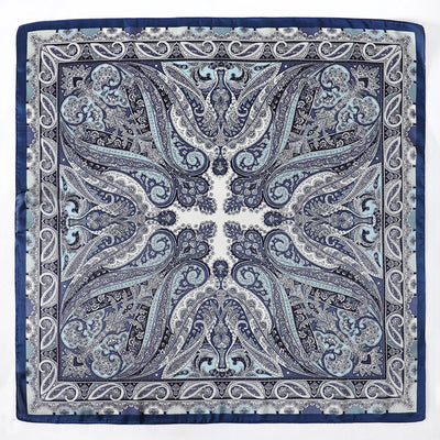 Bohemian Silk Square Scarf for Women Luxury Floral Print - Smarsty