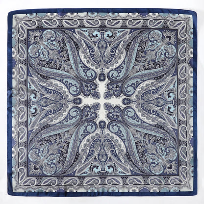 Bohemian Silk Square Scarf for Women Luxury Floral Print - Smarsty