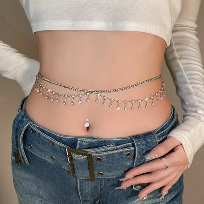 Luxury Rhinestone Belly Chain for Beach Rave - Smarsty