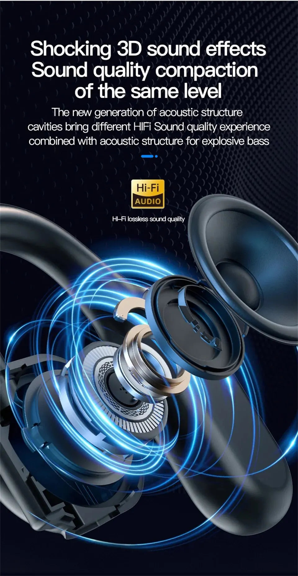 Wireless Bluetooth Headphones Bone Conduction Noise Canceling - Smarsty