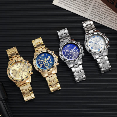 Men's Quartz Watch with Stainless Steel Band - Smarsty