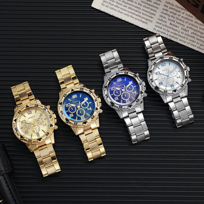 Men's Quartz Watch with Stainless Steel Band - Smarsty
