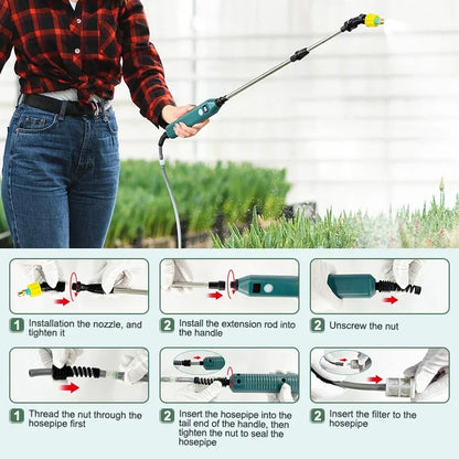 2400mAh High Pressure Electric Garden Sprayer with Nozzles - Smarsty