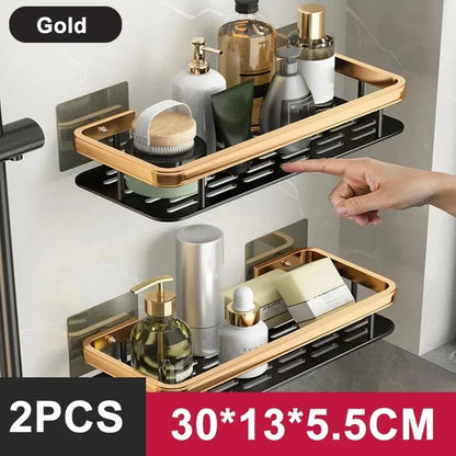 Aluminum Alloy Bathroom Shelf No Drill Storage Solution - Smarsty