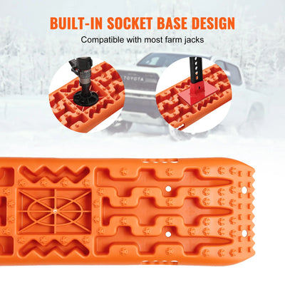 SucceBuy 10 TON Traction Boards with PP Material Recovery Boards for Off-road Vehicle Car Pickup SUV RV Pair Tire Traction Mats - Smarsty