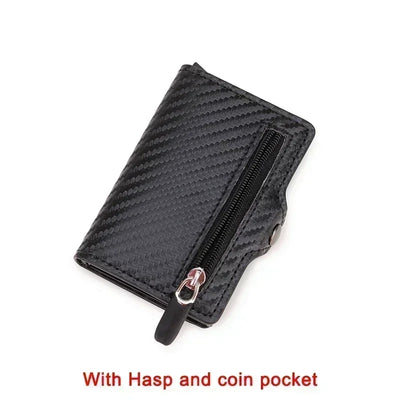 Carbon Fiber Rfid Blocking Men ID Credit Card Holders Wallet Leather Metal Business Bank CreditCard Cardholder Case Carteras - Smarsty