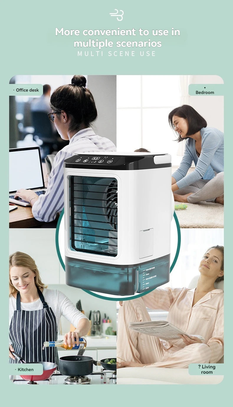 900ML USB Mini Humidifier Desk Fan with Night Light - Smarsty