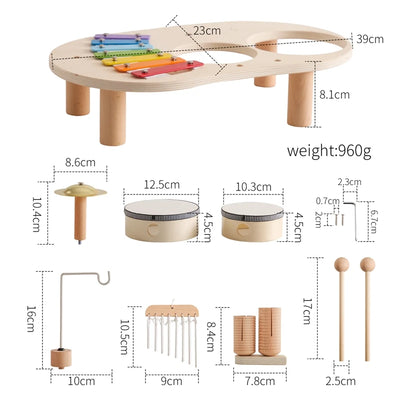 Baby Educational Toys Wooden Aeolian Bells Montessori Children's Musical Toys Xylophone Newborn Birthday Gifts Music Table Toys - Smarsty