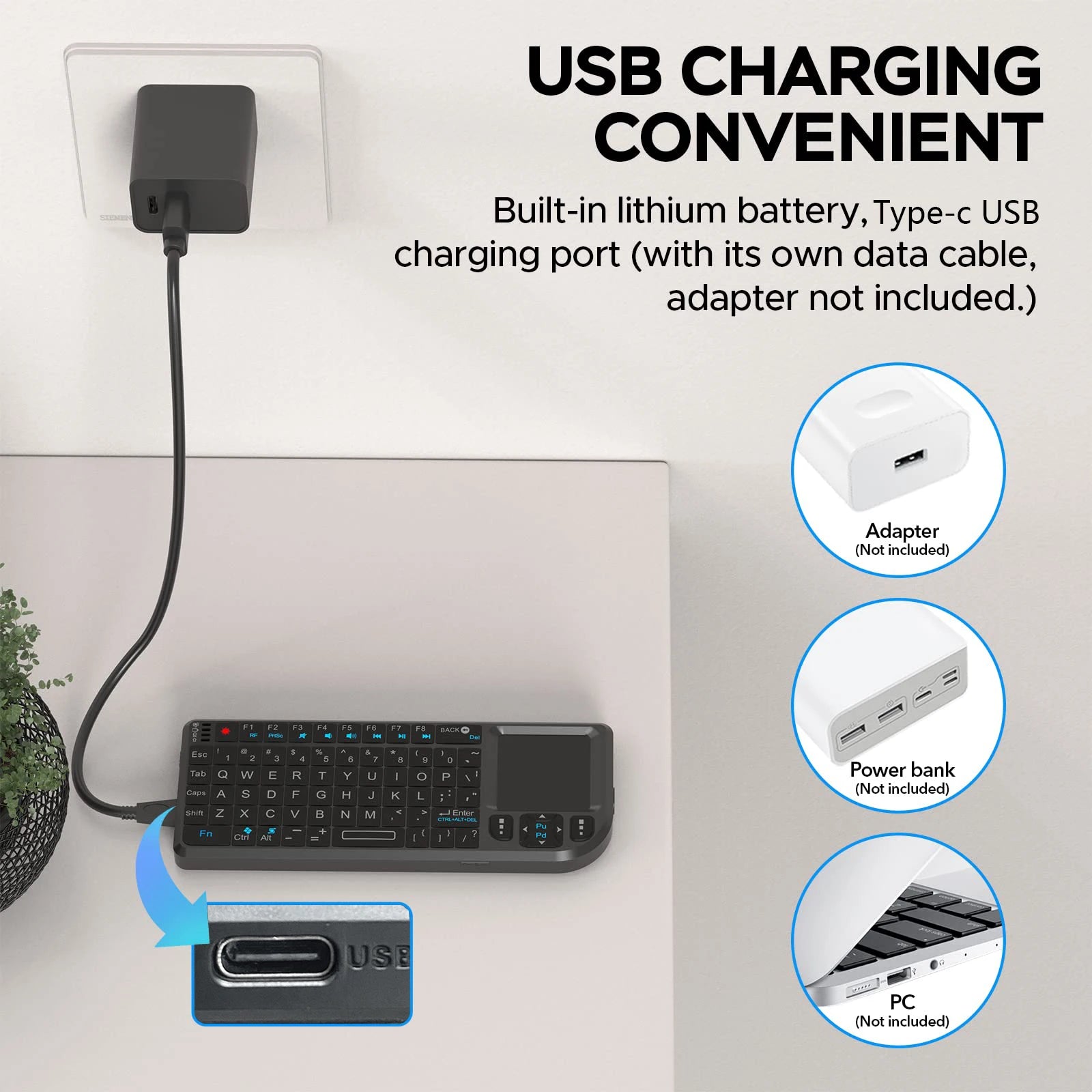 A8 Mini Wireless Keyboard With Backlit Touchpad Air Mouse